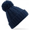 Beechfield Elegantná pletená melange čiapka - Námornícka modrá