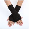 VFstyle čierne pletené návleky na ruky 20 cm