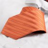 Chairman style Ansell Orange pánská kravata polyester s proužkem