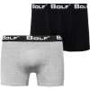 Sivo-čierne pánske boxerky Bolf 0953-2P 2 PACK