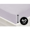Jersey napínacie prestieradlo na extra vysoký matrac JR-028 Svetlo sivé 200 x 220 - výška 40 cm