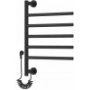Gamma Awry, elektrický kúpeľňový radiátor s otočnými ramenami 516x622 mm, 75W, čierna, GMA-AWRY-622516-BK