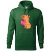 Zamilovaná kapybara - Mikina pánska Cape s kapucňou - 4XL ( Fľaškovozelená )