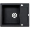 Pyramis Granitový drez s odkvapkávačom Mido 1B 1D, black, 62 x 50 cm
