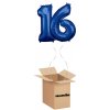 HeliumKing Balónový box - Narodeninové číslo 16 modré 86 cm