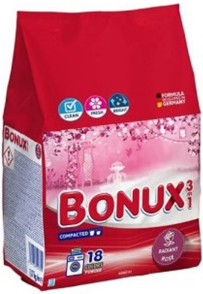 Bonux Color Radiant Rose 3v1 prací prášek na barevné prádlo 18 PD 1,17 kg