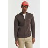 SVETER GANT COTTON PIQUE ZIP CARDIGAN BROWN MELANGE