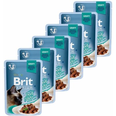 BRIT Premium Cat Delicate Fillets in Gravy with Beef 6 x 85 g