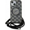 Karl Lagerfeld IML Monogram Crossbody K&CH Heads MagSafe Zadní Kryt pro iPhone 15 Black KLHMP15SHCKCKLCK