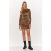 Makadamia Velúrové šaty M807 | latte M807 - 42 (XL) M807