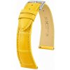 Kožený remienok Hirsch London L 04307072-2, žltý, z kože aligátora, dĺžka L, Quick Release 17 mm