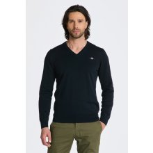 Gant sveter Classic Cotton V-neck modrá