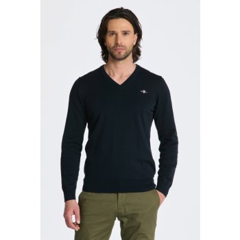 Gant sveter Classic Cotton V-neck modrá