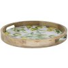 Chic Antique Drevený mangový podnos s citrónmi Limone Blossom - Ø 35*4 cm - Chic Antique