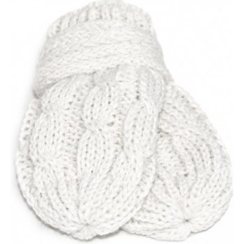BABY NELLYS Zimné pletené rukavičky so vzorom biele