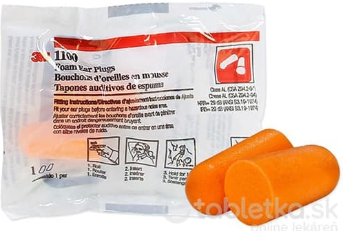 3M EAR Plugs 1100 Chránič sluchu penové 2 ks