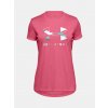 Under Armour Dievčenské tričko Tech Graphic Big Logo SS T-Shirt Ružová YXS