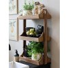 Chic Antique Hnedá antik drevená 3-poschodová polička Grimaud Unit - 46*25*77 cm - Chic Antique