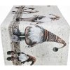 Vianočný gobelínový behúň na stôl Béžoví škriatkovia Chenille IT05 Béžová 40x130 cm