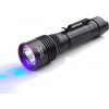 LED UV Baterka Tank007 UV122 365nm Dual LED Biela+UV LED, 1x Li-ion aku. ICR 18650 2600mAh 3,7V, USB-C nabíjateľná - Čierna