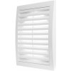 Plastová vetracia mriežka so sieťkou a prírubou Dalap GP 125 RNFI ASA, 200x200 mm / Ø 125 mm, biela