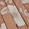 Plisovaná látka gabardén light biele kvety Via na mocha mousse-NS-18398