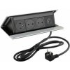 Legrand Pop-up, 3x230V+2xUSB hliník