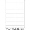 CDRmarket ETR0ECO0711A4100 samolepiace etikety 97 x 42,4 mm, 12 etiket, A4, 100 listů, biela
