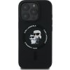 Karl Lagerfeld Liquid Silicone Karl a Choupette - ochranný kryt s MagSafe pre iPhone 16 Pro, čierny KLHMP16LSCMKCRHK