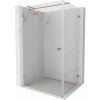 Mexen Lunar T, sklápací sprchový kút ľavý 135 x 80 cm, 8mm číre sklo, profil medená matná, 834T-135-080-65-00-L