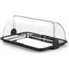 Roll Top Display, dvouúčelový, jednopatrový, HENDI, 465x315x(H)195mm inox, černá