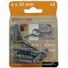 Hmoždinka rozp. so strop. hákom, o6x30mm, skrutka o4,5x50mm, balenie 6ks