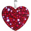 Evolution Group Strieborný prívesok s krištáľmi Swarovski červené srdce 34243 3 cherry
