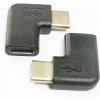 PremiumCord Adaptér USB-C/male - C/female zahnutý 90°