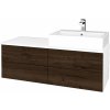 Dreja Kúpeľňová skrinka MODULE SZZ4 120 umývadlo Kube - N01 Biela lesk / D21 Tobacco / Levé