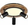 GLOBO 67307D KASSU stropné svietidlo D400mm LED 15W/1300lm 3000K matná čierna, vzhľad dreva