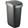 PEKDA 215421 Odpadkový kôš Twist 50 l čierno - tmavosivý