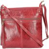 Mondo Italia Kožená kabelka na rameno 727 červená Červená