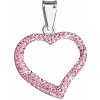 Evolution Group Strieborný prívesok s krištáľmi Swarovski ružové srdce 34093 3
