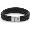 Pánsky kožený náramok Rebel & Rose s bezpečnostnou sponou Full Metal Premium Combo Black