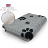 DRYBED Premium Vet Bed šedý + čierne labky 100 x 75 cm
