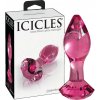 Icicles No. 79 kužeľové sklenené análne dildo ružové