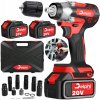 Rázový uťahovák Delphi tools 20V bezkefkový 350 Nm 1/2'' 2x akumulátor