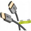 Kábel HDMI Slim s Ethernetom 4K/60Hz UHD, čierny-strieborný, 0.5 m