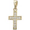 Zlatý prívesok so zirkónmi krížik 2631