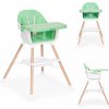 ECOTOYS 2v1 detská jedálenská Detská jedálenská stolička + sedátko na stoličku, zelená 6–36 m