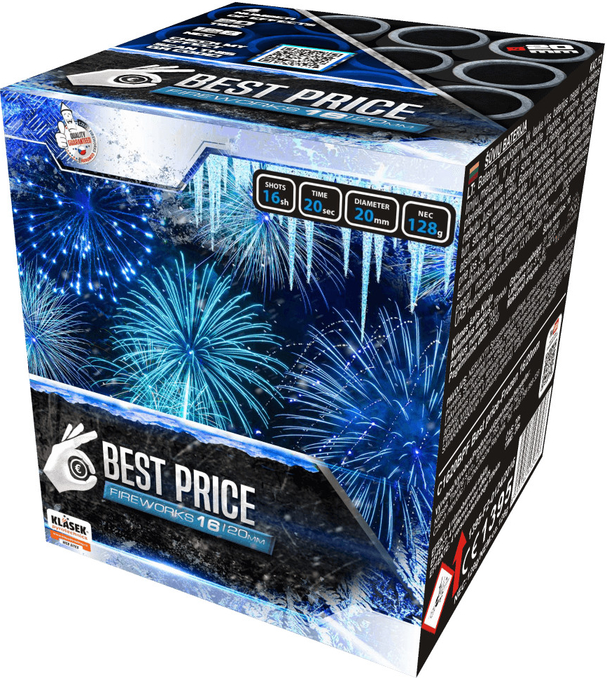 Kompaktný ohňostroj Best Price Frozen 16 rán 20 mm