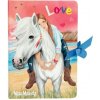 Denník na stuhe s lepiacimi poznámkami Miss Melody, Love, Sienna a White Horse
