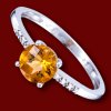 Silver.ag Prsteň zlatý, diamanty, citrín, zásnubný R3223