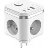 Síťový adaptér VIKING Y33, biela/Output:3xAC,1xUSB-A,2xUSB-C/Tlačidlo ON/OFF VY33W